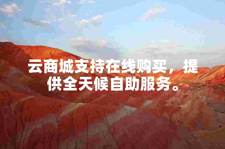 云商城支持在线购买，提供全天候自助服务。