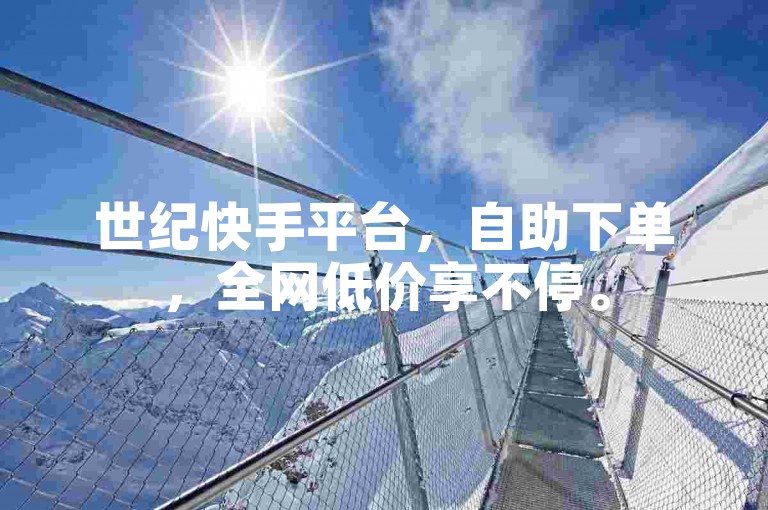 世纪快手平台，自助下单，全网低价享不停。