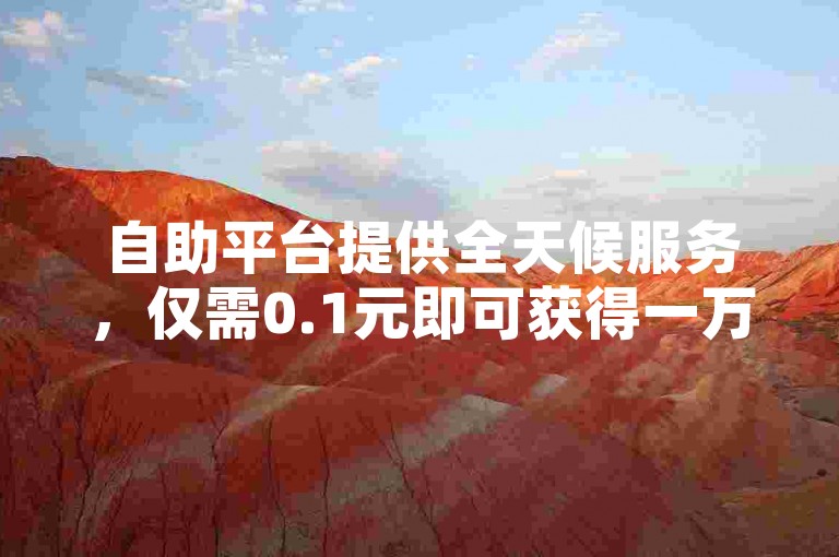 自助平台提供全天候服务，仅需0.1元即可获得一万赞。