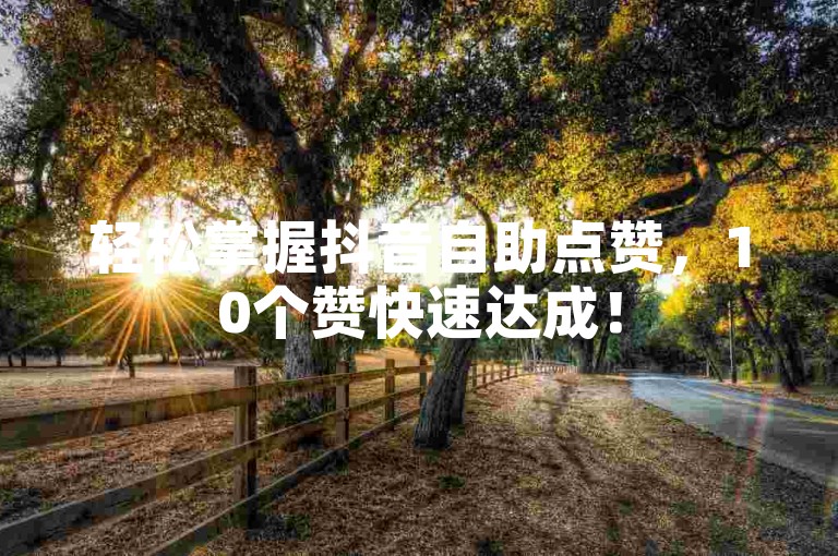 轻松掌握抖音自助点赞，10个赞快速达成！