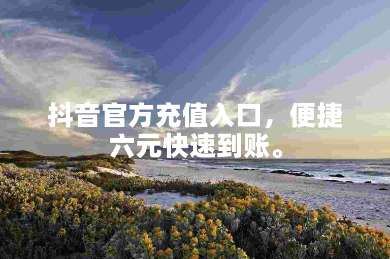 抖音官方充值入口，便捷六元快速到账。