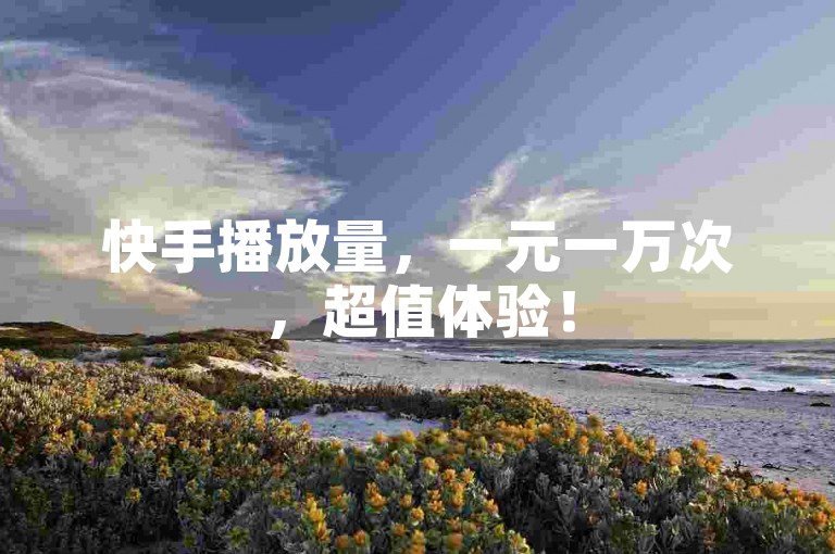 快手播放量，一元一万次，超值体验！