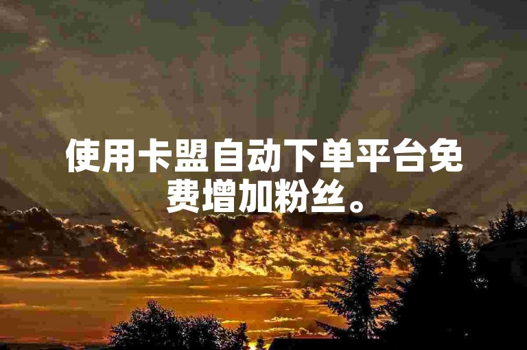 使用卡盟自动下单平台免费增加粉丝。