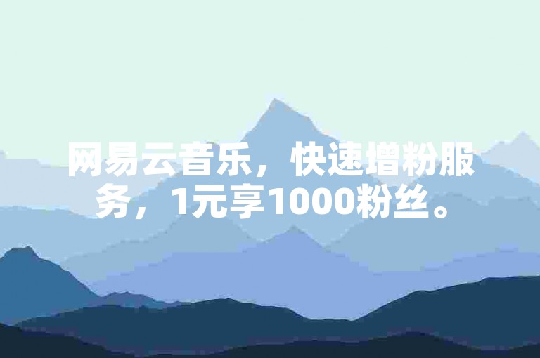 网易云音乐，快速增粉服务，1元享1000粉丝。