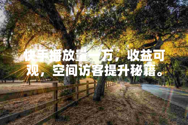 快手播放量一万，收益可观，空间访客提升秘籍。
