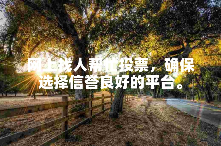 网上找人帮忙投票，确保选择信誉良好的平台。