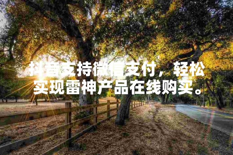 抖音支持微信支付，轻松实现雷神产品在线购买。