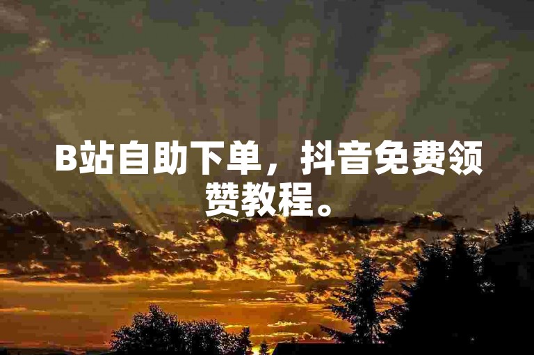B站自助下单，抖音免费领赞教程。