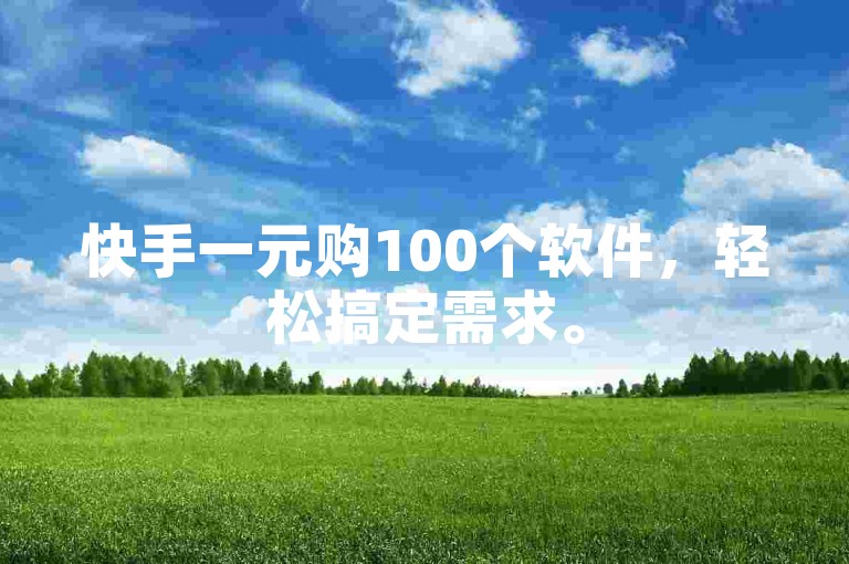 快手一元购100个软件，轻松搞定需求。