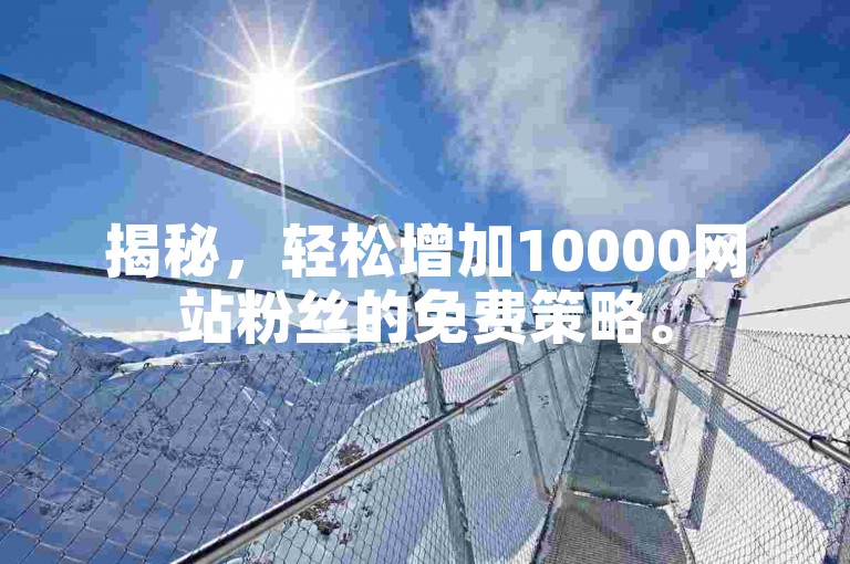 揭秘，轻松增加10000网站粉丝的免费策略。