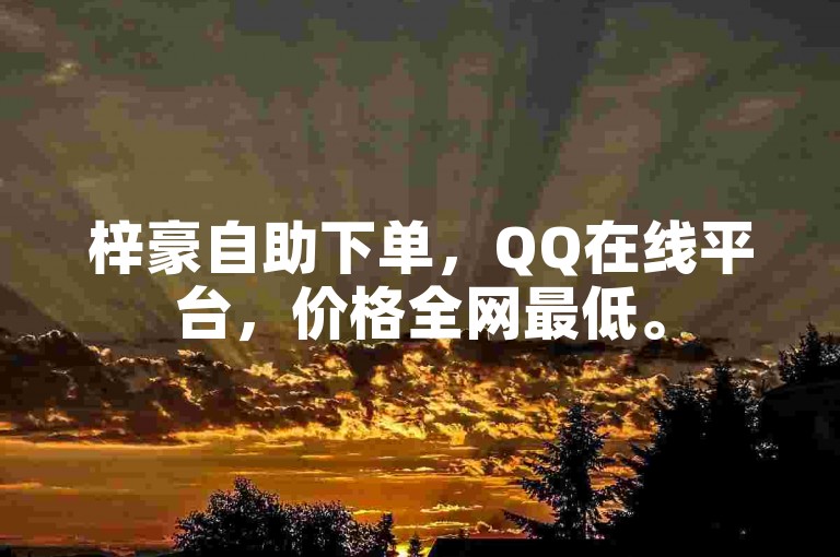 梓豪自助下单，QQ在线平台，价格全网最低。