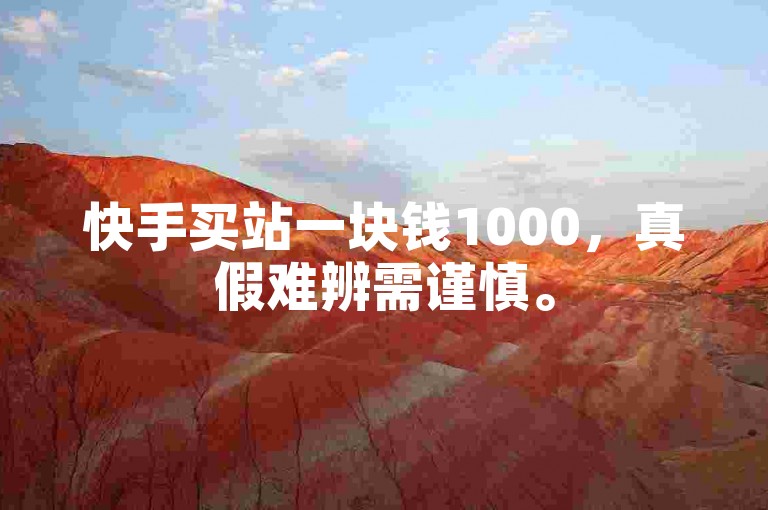 快手买站一块钱1000，真假难辨需谨慎。