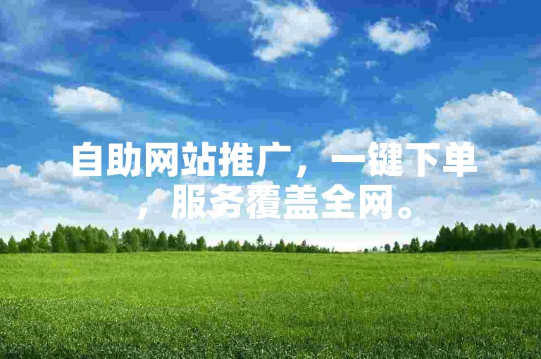 自助网站推广，一键下单，服务覆盖全网。
