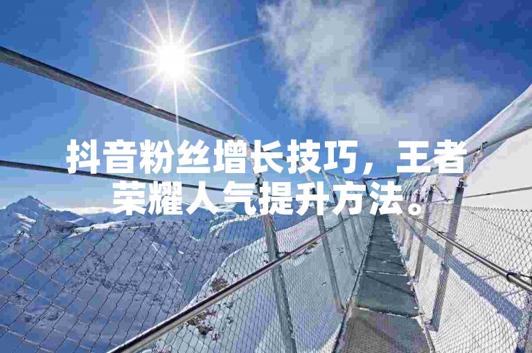 抖音粉丝增长技巧，王者荣耀人气提升方法。