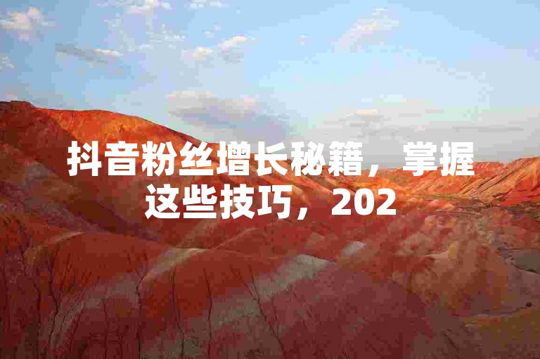 抖音粉丝增长秘籍，掌握这些技巧，2025年快速涨粉！