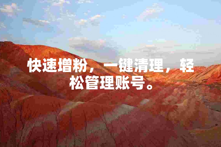 快速增粉，一键清理，轻松管理账号。