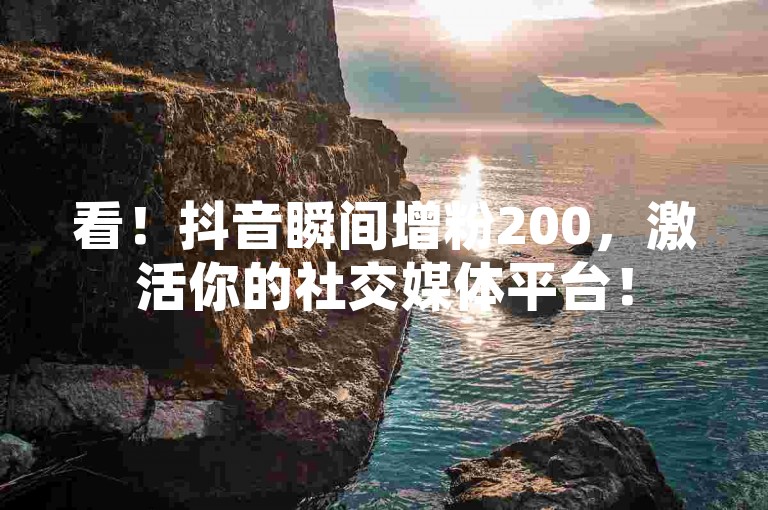 看！抖音瞬间增粉200，激活你的社交媒体平台！
