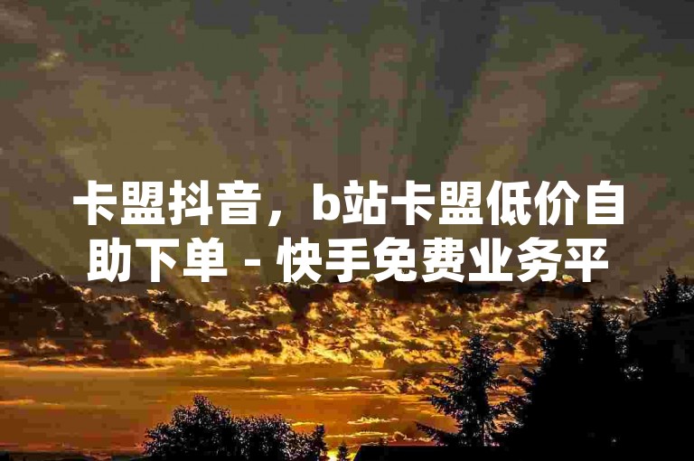 卡盟抖音，b站卡盟低价自助下单 - 快手免费业务平台 - dy自助赞探索无界。