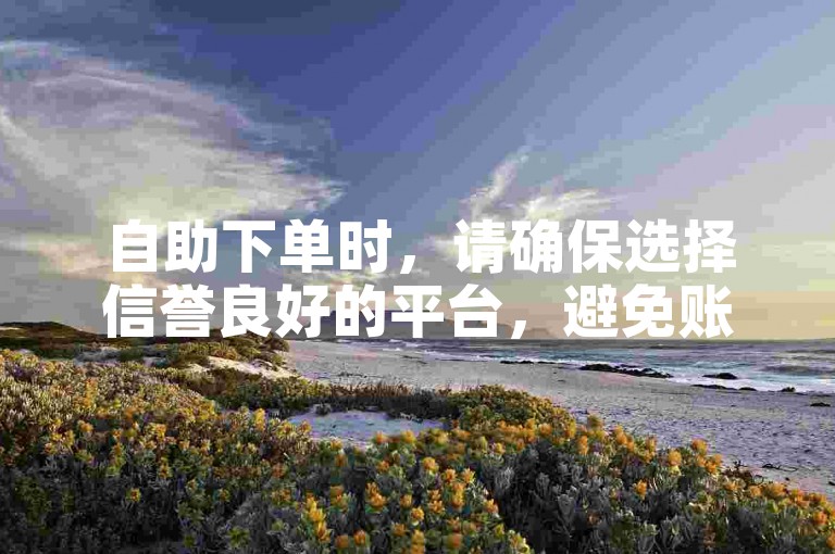 自助下单时，请确保选择信誉良好的平台，避免账号异常。