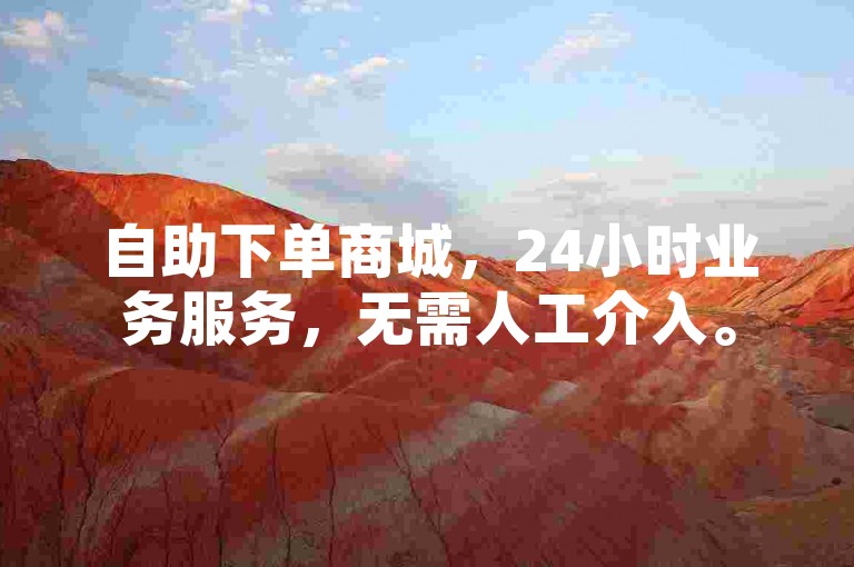 自助下单商城，24小时业务服务，无需人工介入。
