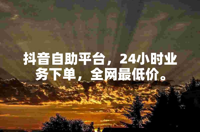 抖音自助平台，24小时业务下单，全网最低价。