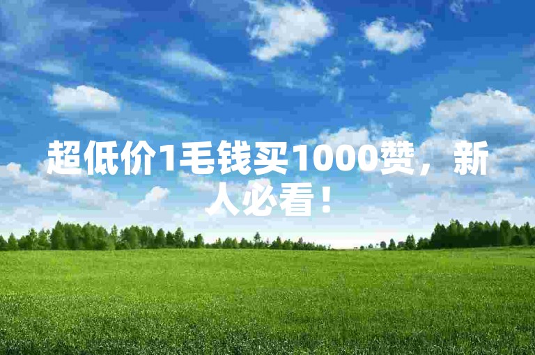 超低价1毛钱买1000赞，新人必看！