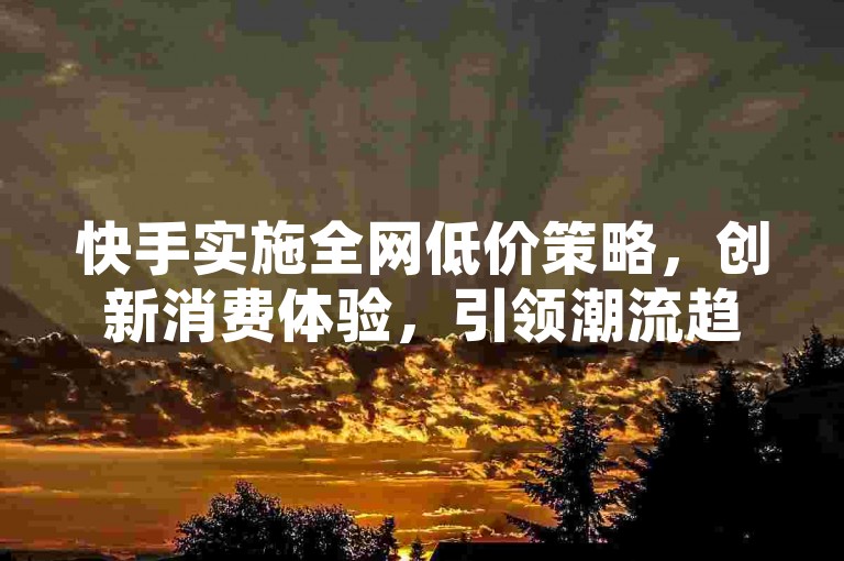 快手实施全网低价策略，创新消费体验，引领潮流趋势。