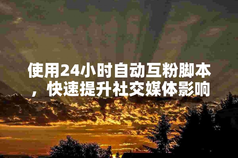 使用24小时自动互粉脚本，快速提升社交媒体影响力。