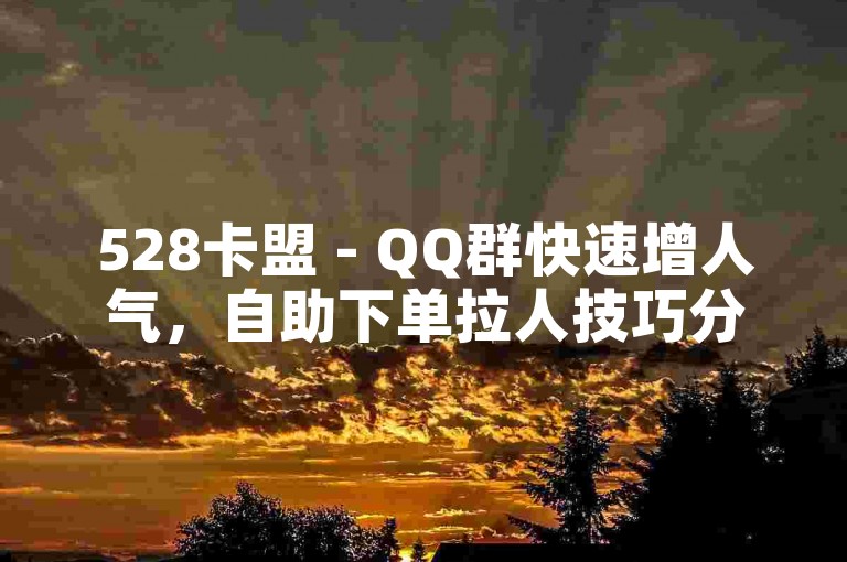 528卡盟 - QQ群快速增人气，自助下单拉人技巧分享。
