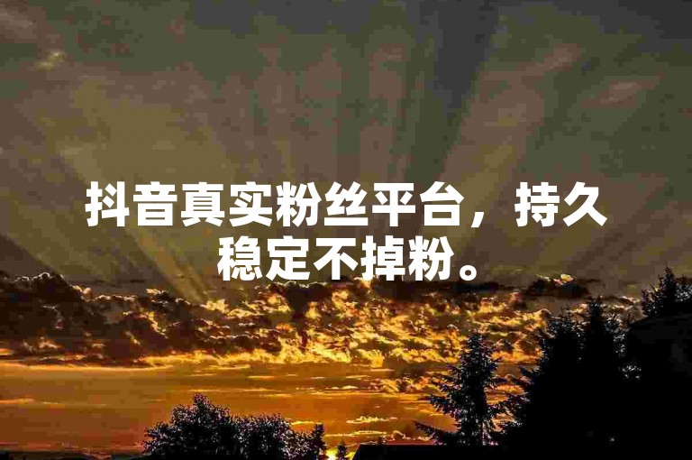 抖音真实粉丝平台，持久稳定不掉粉。