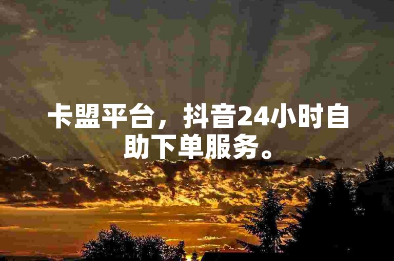 卡盟平台，抖音24小时自助下单服务。