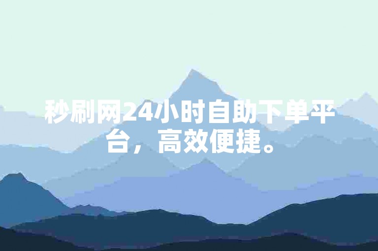 秒刷网24小时自助下单平台，高效便捷。