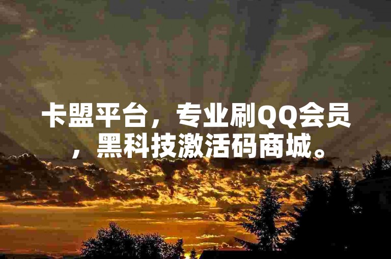 卡盟平台，专业刷QQ会员，黑科技激活码商城。