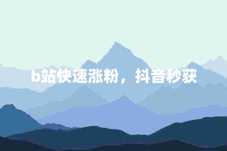 b站快速涨粉，抖音秒获5000赞，专业平台助你一臂之力。