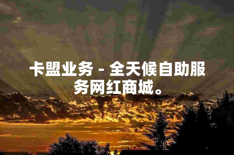 卡盟业务 - 全天候自助服务网红商城。