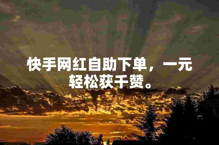 快手网红自助下单，一元轻松获千赞。
