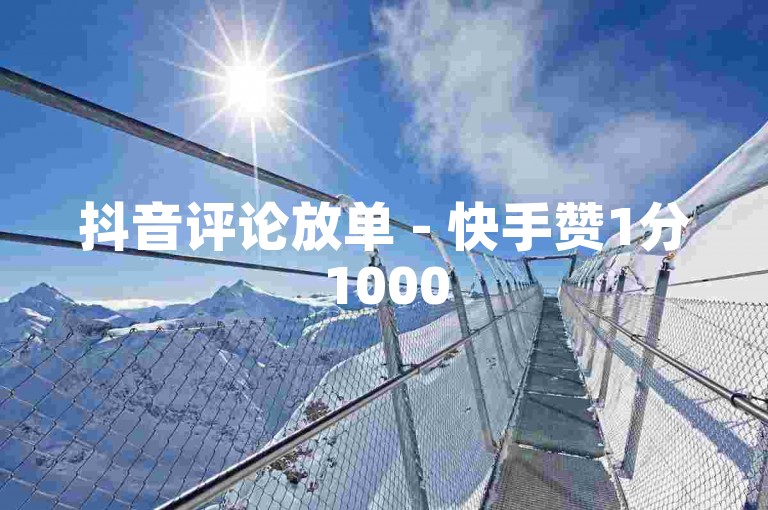 抖音评论放单 - 快手赞1分1000