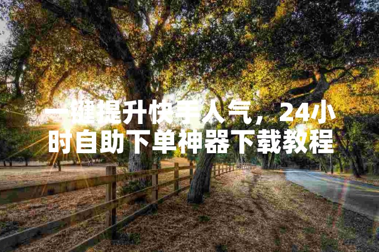 一键提升快手人气，24小时自助下单神器下载教程。