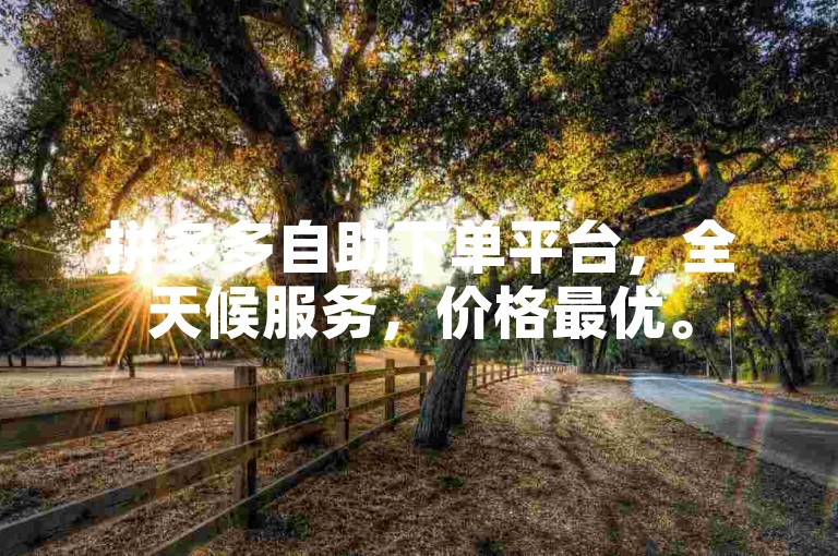 拼多多自助下单平台，全天候服务，价格最优。