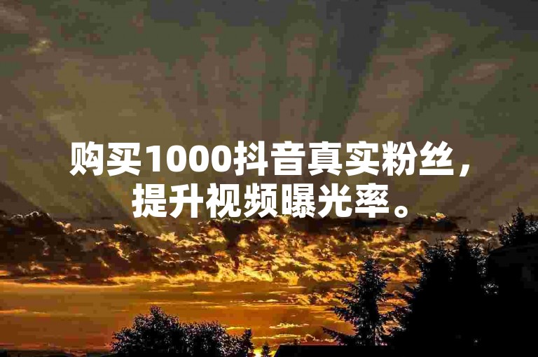 购买1000抖音真实粉丝，提升视频曝光率。