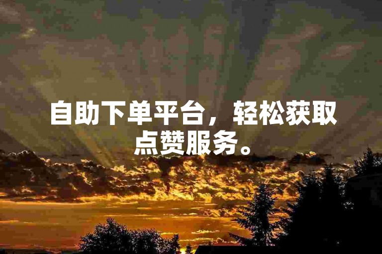 自助下单平台，轻松获取点赞服务。