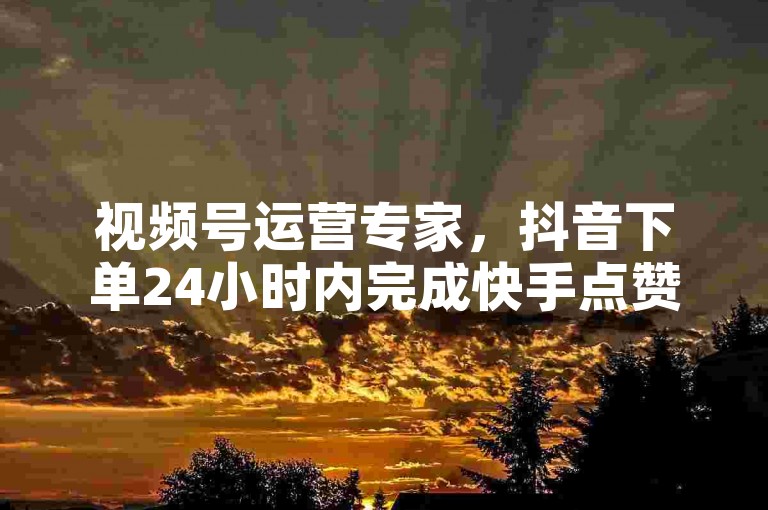 视频号运营专家，抖音下单24小时内完成快手点赞服务。