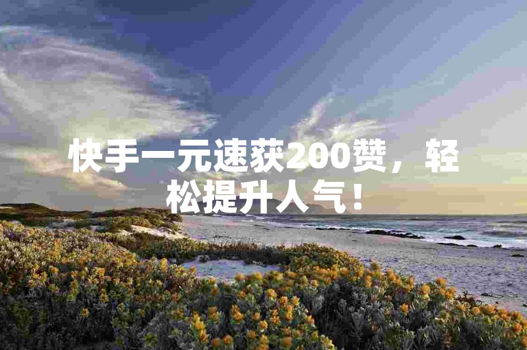 快手一元速获200赞，轻松提升人气！