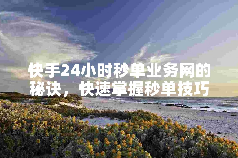 快手24小时秒单业务网的秘诀，快速掌握秒单技巧！