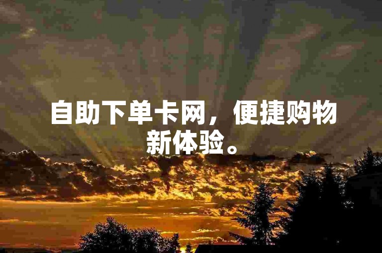 自助下单卡网，便捷购物新体验。