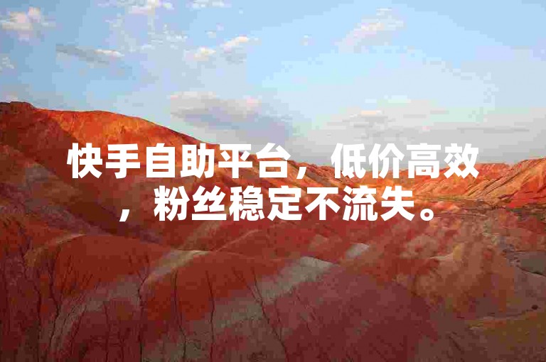 快手自助平台，低价高效，粉丝稳定不流失。