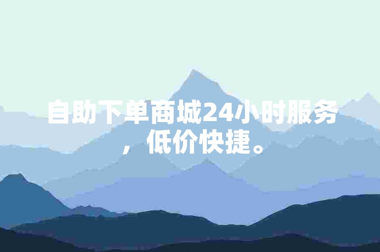 自助下单商城24小时服务，低价快捷。