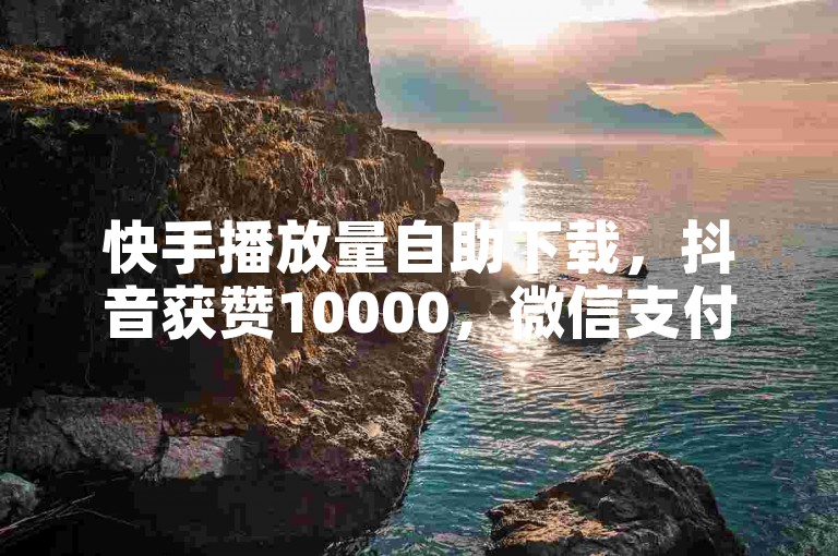 快手播放量自助下载，抖音获赞10000，微信支付微利！