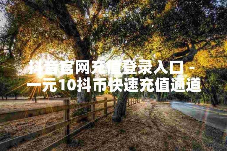 抖音官网充值登录入口 - 一元10抖币快速充值通道