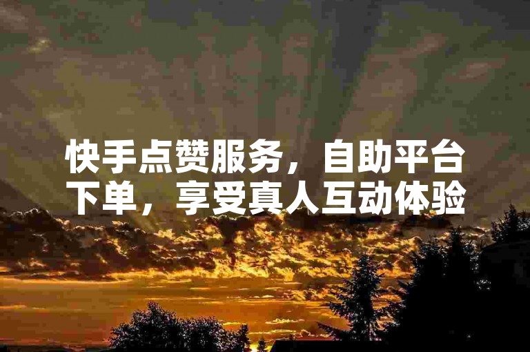 快手点赞服务，自助平台下单，享受真人互动体验。